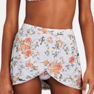 Weworewhat lace floral bird swim skirt